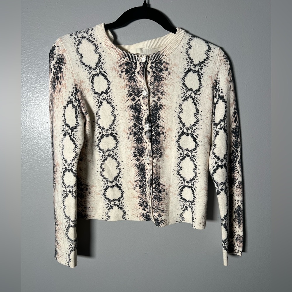 Maje Snake Print‎ Button Up Soft Cardigan- 1